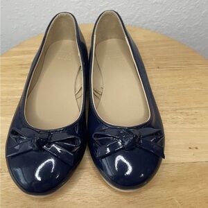 Janie & Jack Chic Navy Girl's Flats with Bow Detail Size 11